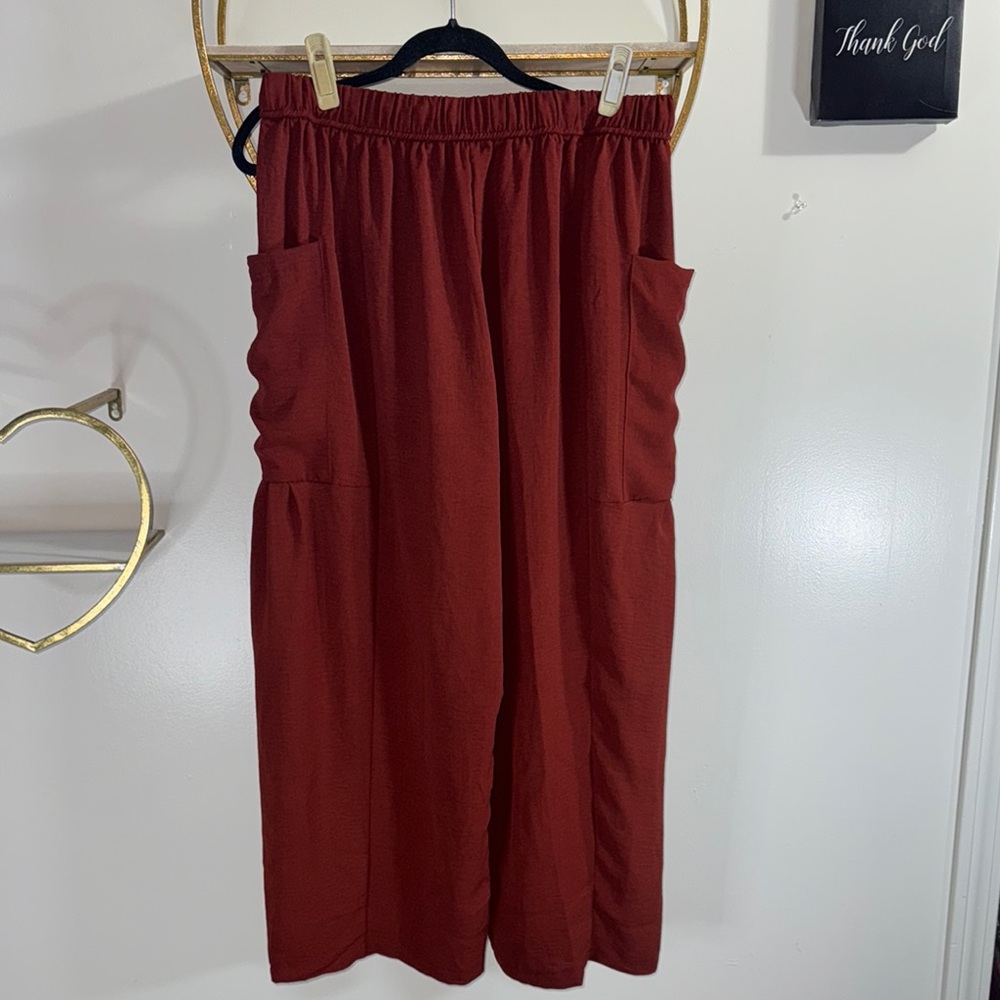Red Wide Leg Pants - Picture 3 of 7